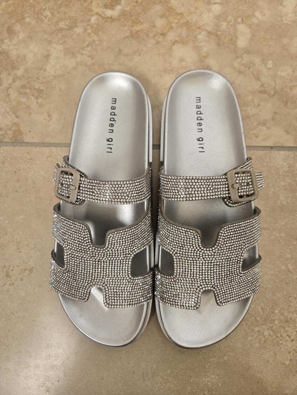 Madden Girl Darliing Rhinestone Slides, New, NO BOX - Picture 3 of 6